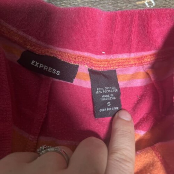 Y2K Express Terry Cloth Shorts Multi Color Small With Pockets No String - Picture 4 of 7